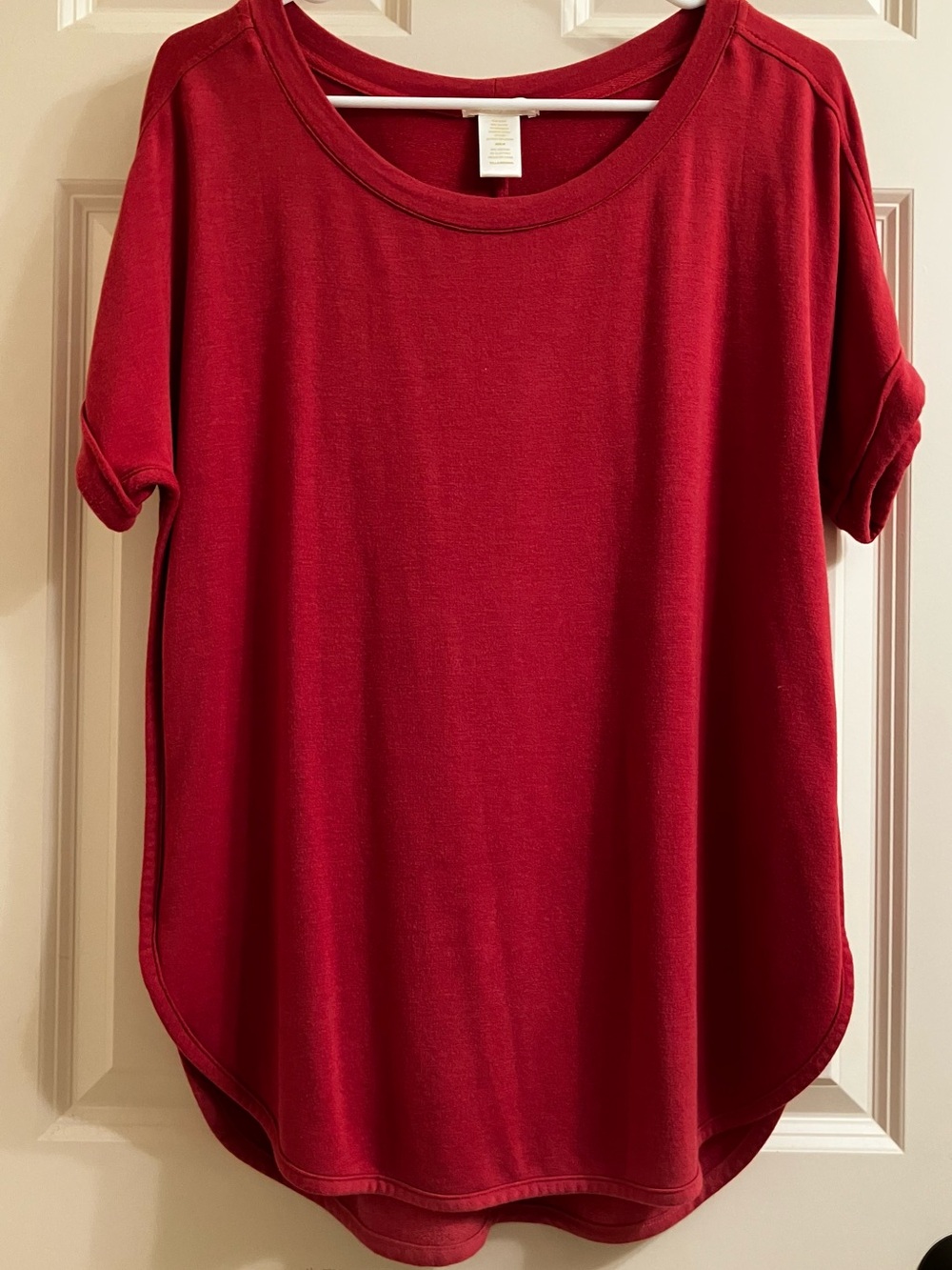 Matty M Women’s French Terry Roll Cuff Tee Size M